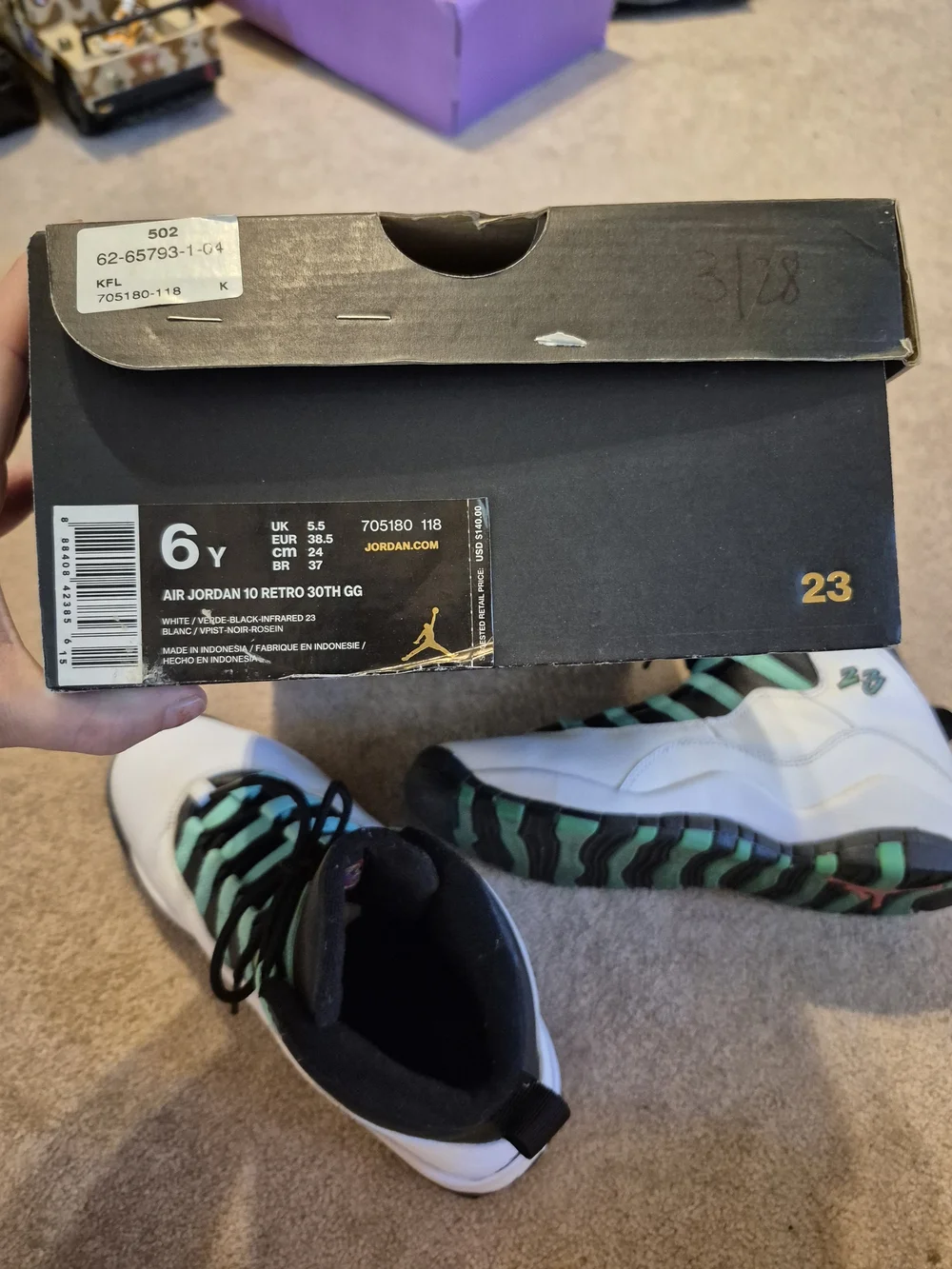 Air Jordan 10 Retro Verde 30th GG 6Y